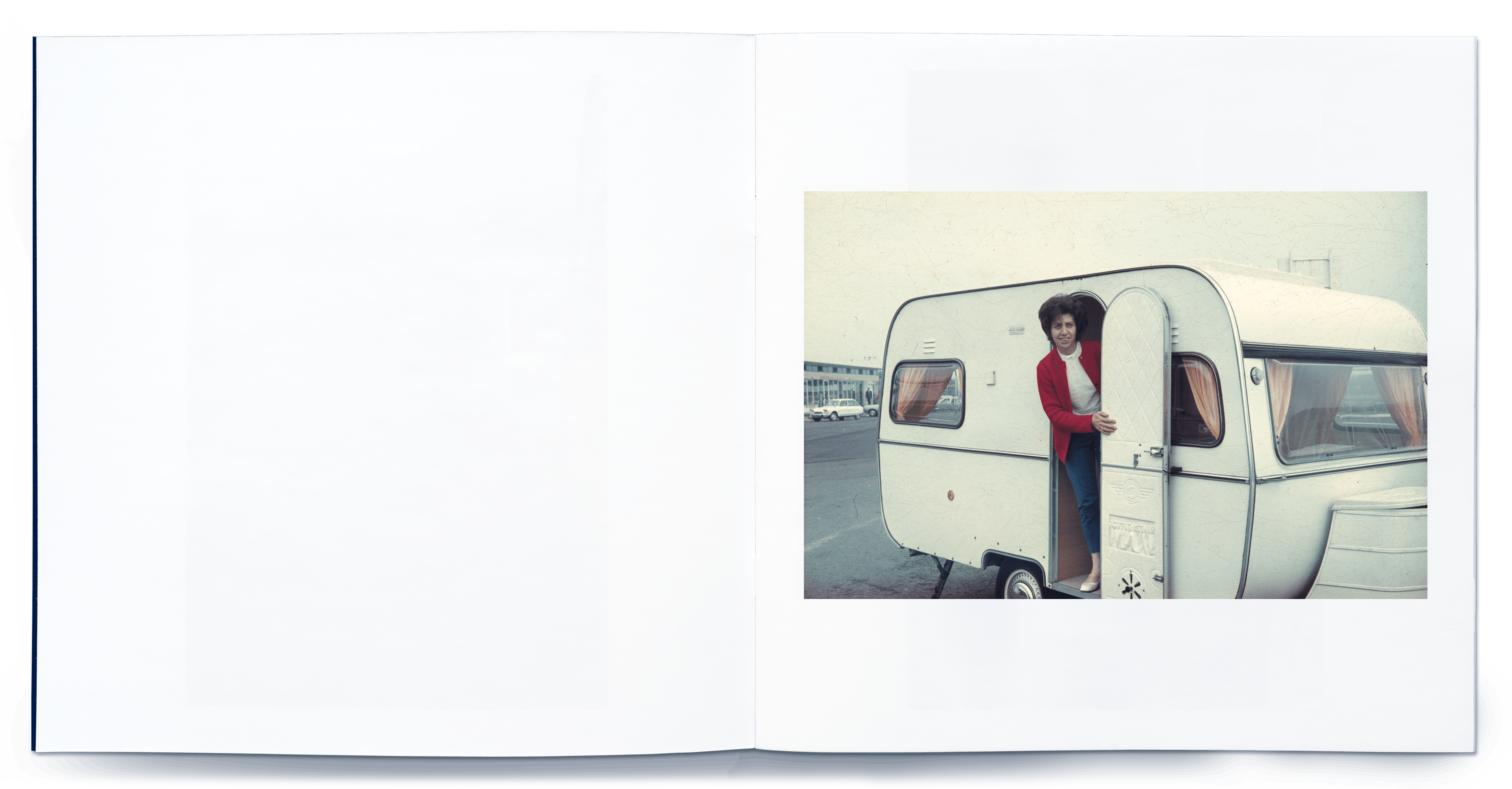 A woman at the door of her caravan: a slide from bigkkids'zine
